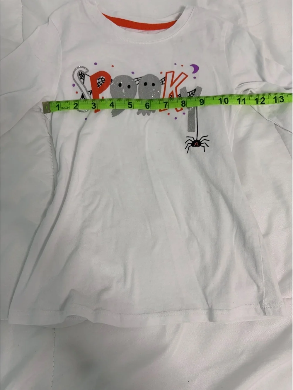halloween spooky ghost white long sleeve kids small fall autumn